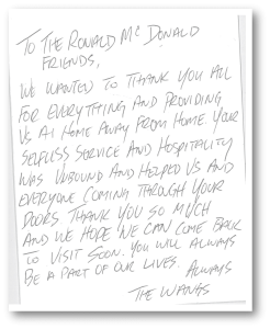 Note from the Wangs